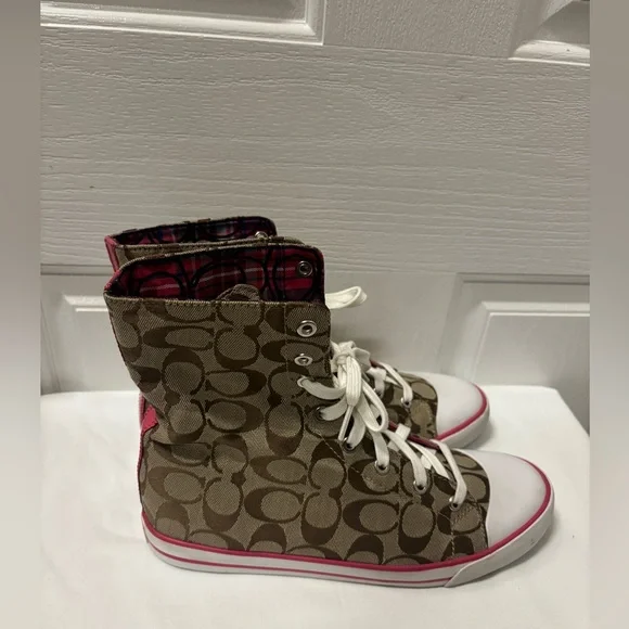 Coach Women Ankle Sneakers Signature Pattern Shoes Size 10 - Picture 9 of 16